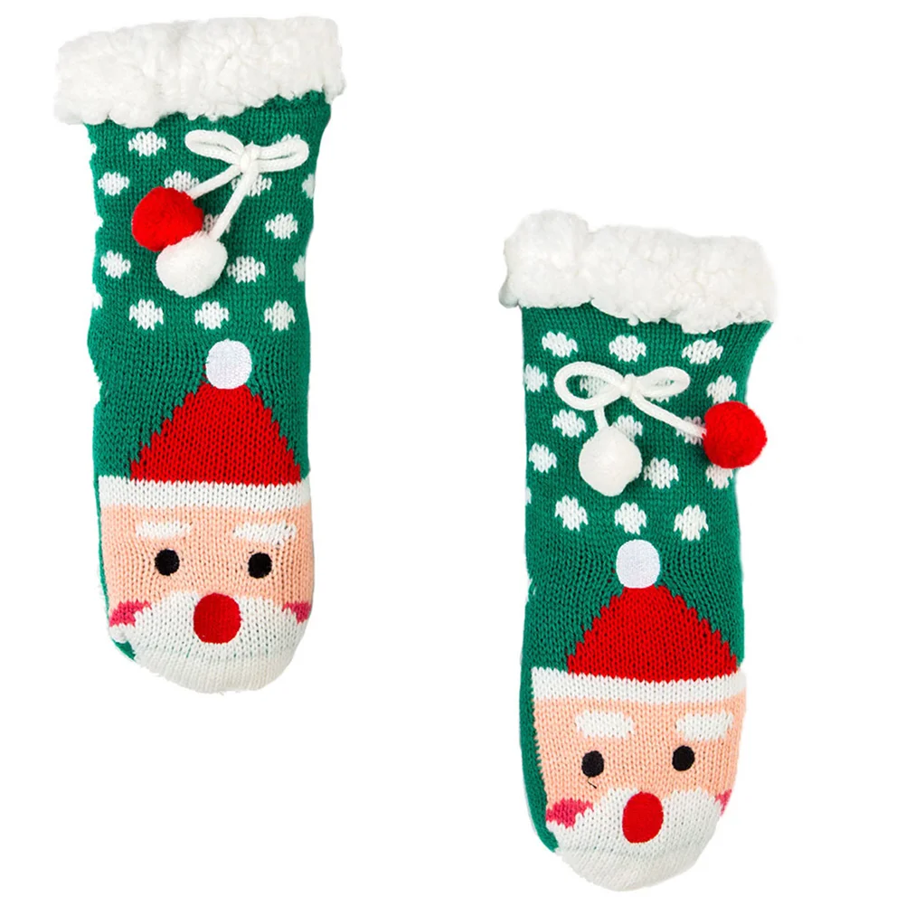 

Носки рождественские пушистые детские женские тапочки Санта Клаус пушистые для малышей Зимние Напольные Теплые носки для сна