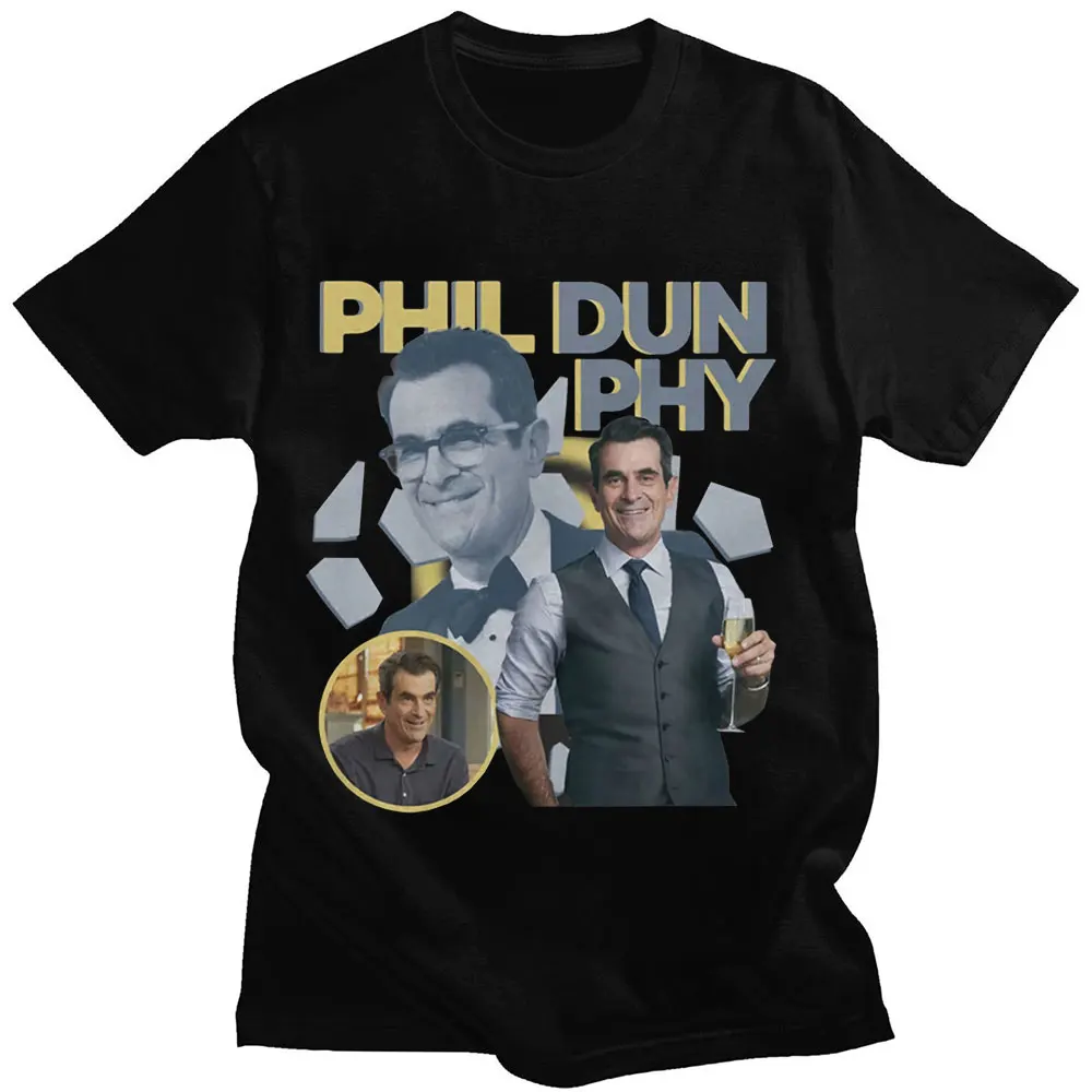 

American TV Show Phil Dunphy Graphics Print T-shirts Vintage Harajuku Men's Cotton Short Sleeve T-shirt Oversize Streetwear