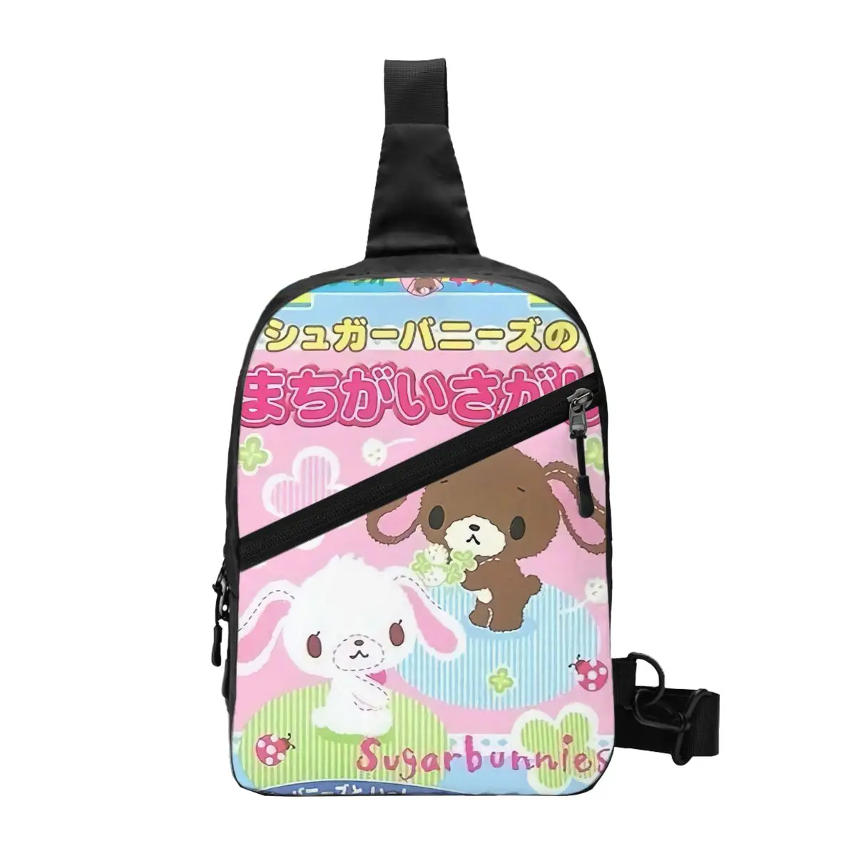 

Cool Sugarbunnies Sling Crossbody Backpack Men Anime Manga Cartoon Rabbit Shoulder Chest Bags for Traveling