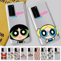 bandai cute cartoon powerpuff girls phone case for samsung s20 ultra s30 for redmi 8 for xiaomi note10 for huawei y6 y5 cover