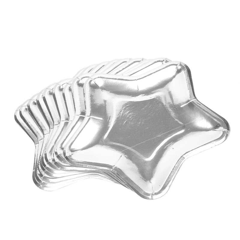 

30 шт., бумажные тарелки в форме звезды