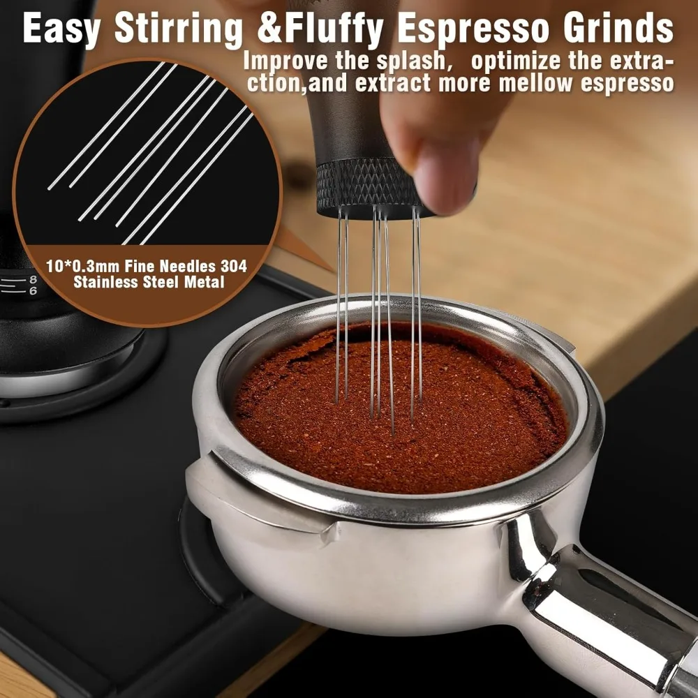 Набор тамперов для кофе 54 мм включая инструмент WDT дозирующее кольцо тампер