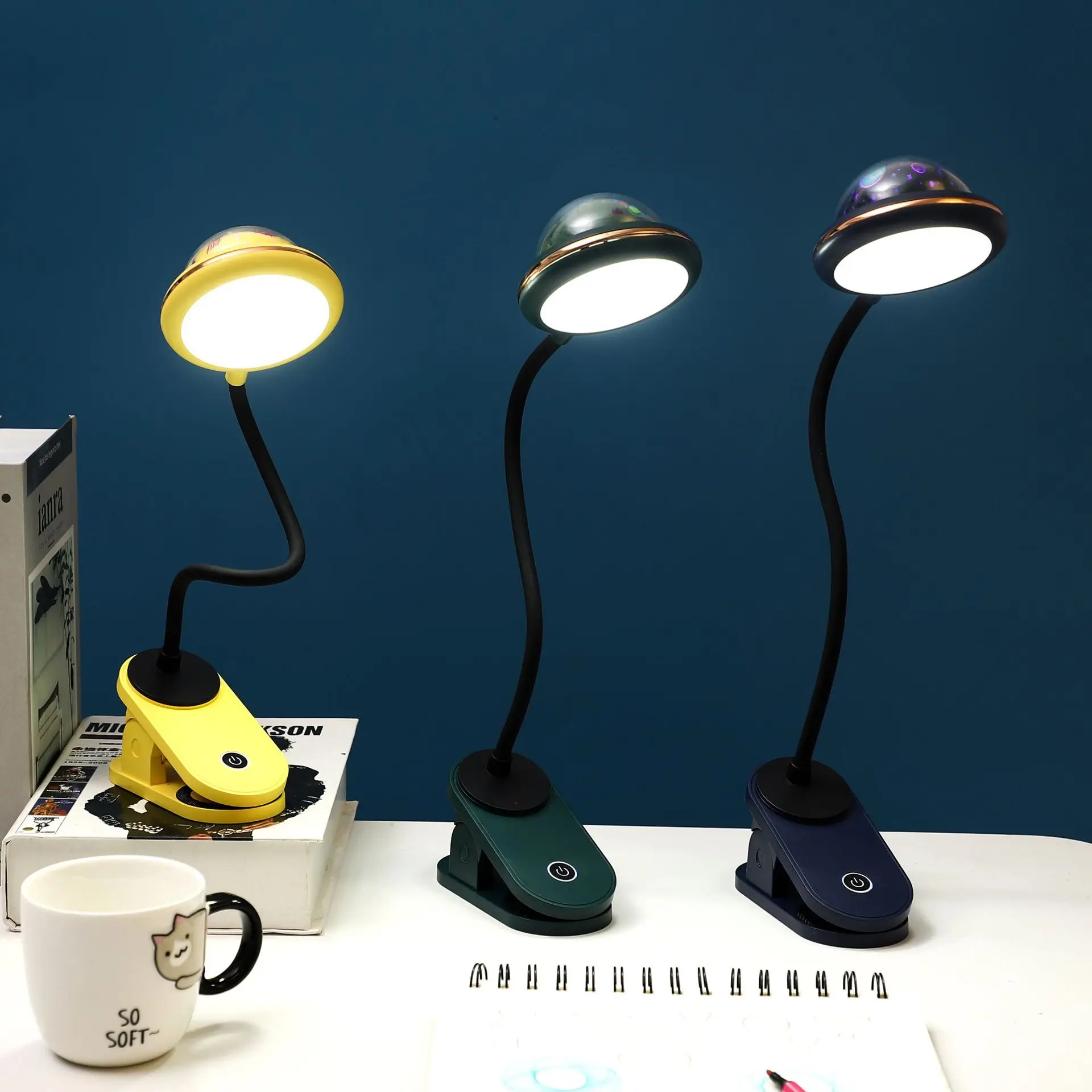 

Table Lamp LED Desk Lamp Eye Protection Lamp Reading Book Lights Clip Desk Lights Projection Atmosphere Table Lamp Night Light