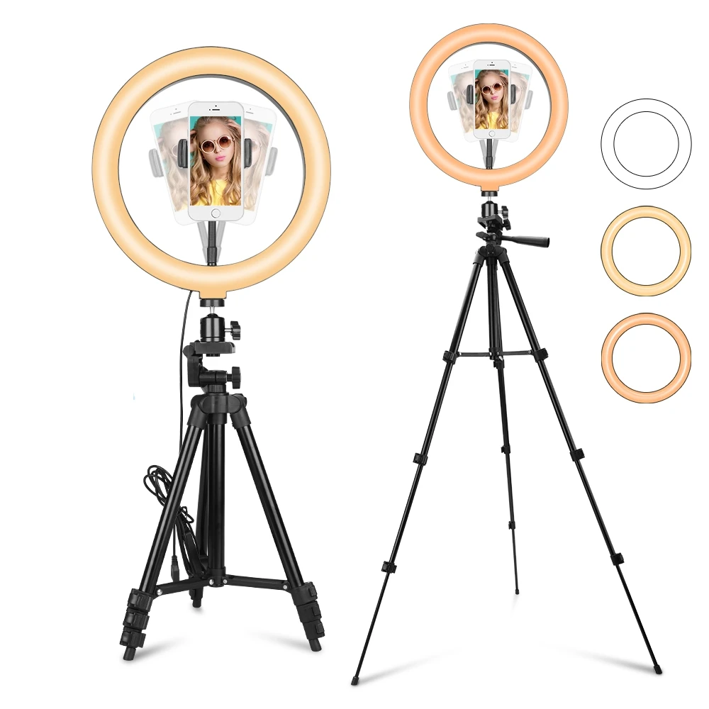 

Photo LED Selfie Ring Fill Light USB 10 inch 26cm Camera Phone Ring Lamp With Stand Tripod For Makeup Video Live Stream Studio