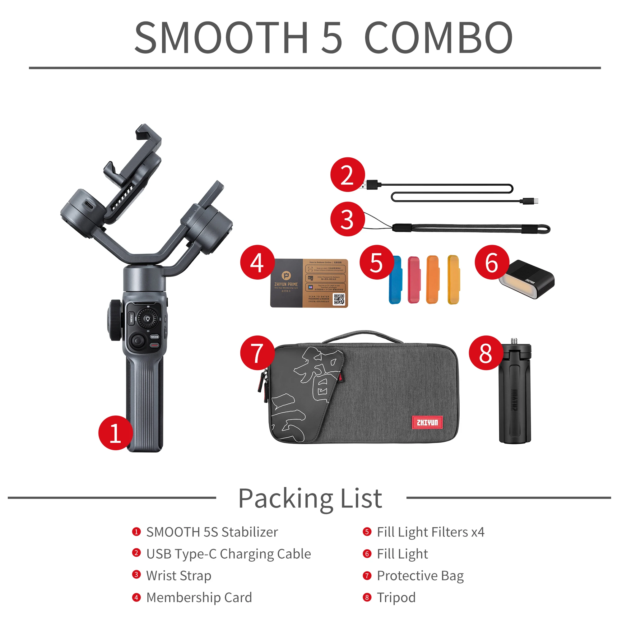 ZHIYUN Official Smooth 5S Handheld Stabilizer 3-Axis Outdoor Smartphone Gimbals for iPhone 14 Pro Max/iPhone 13/Xiaomi images - 6