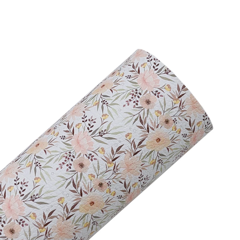 New Rainbow 30x136cm/Roll Blossom Flower Artisan Leatherette For DIY Handmade Hairbow Crafts Hairclips Accessorie |