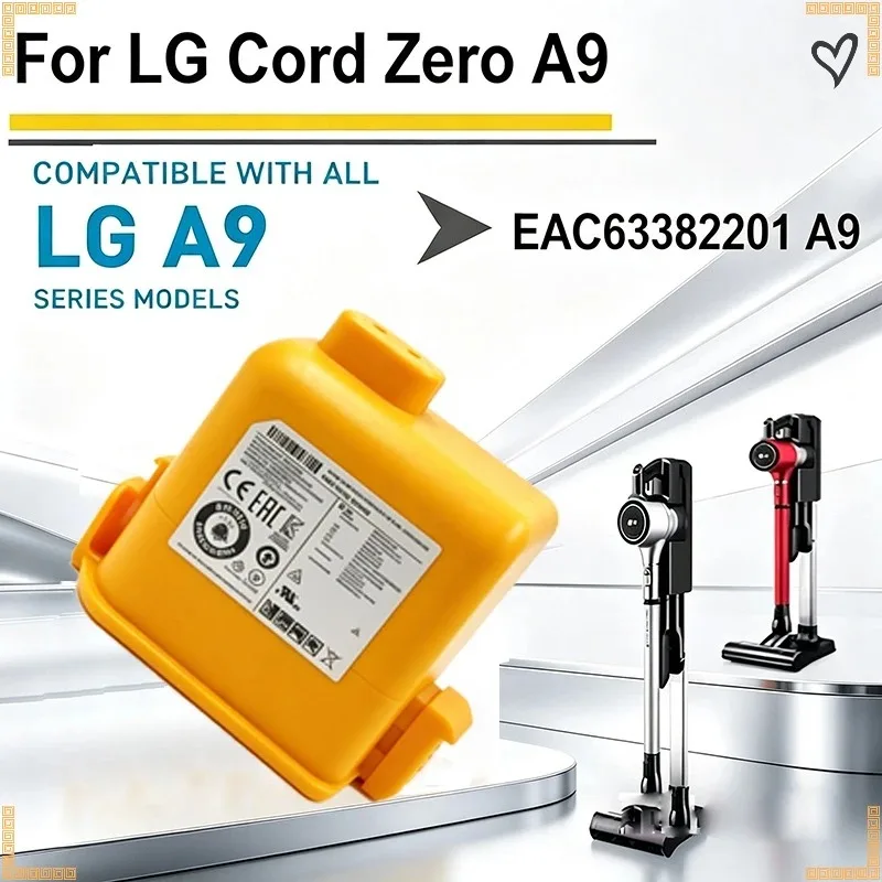 Фото Аккумулятор для пылесоса LG CordZero A9, 2 шт., 4000 мАч, 25.2 В, сменный аккумуляторный блок №5