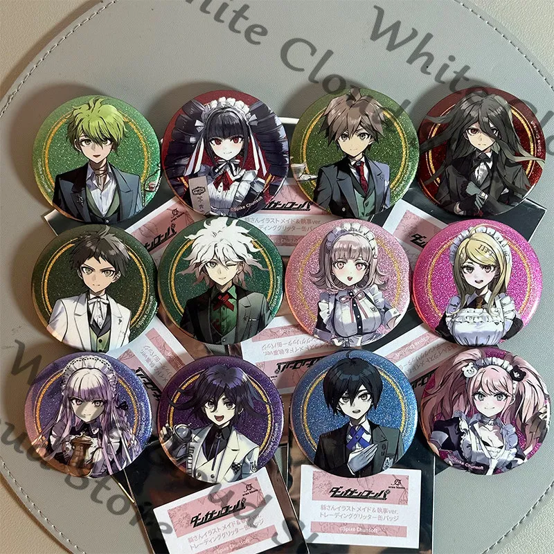 Фото Официальные значки-эмблемы из жести по аниме Danganronpa: Нагито Комаэда, Наэги Макото, Киригири Кёко, Селестия Луденберг №3