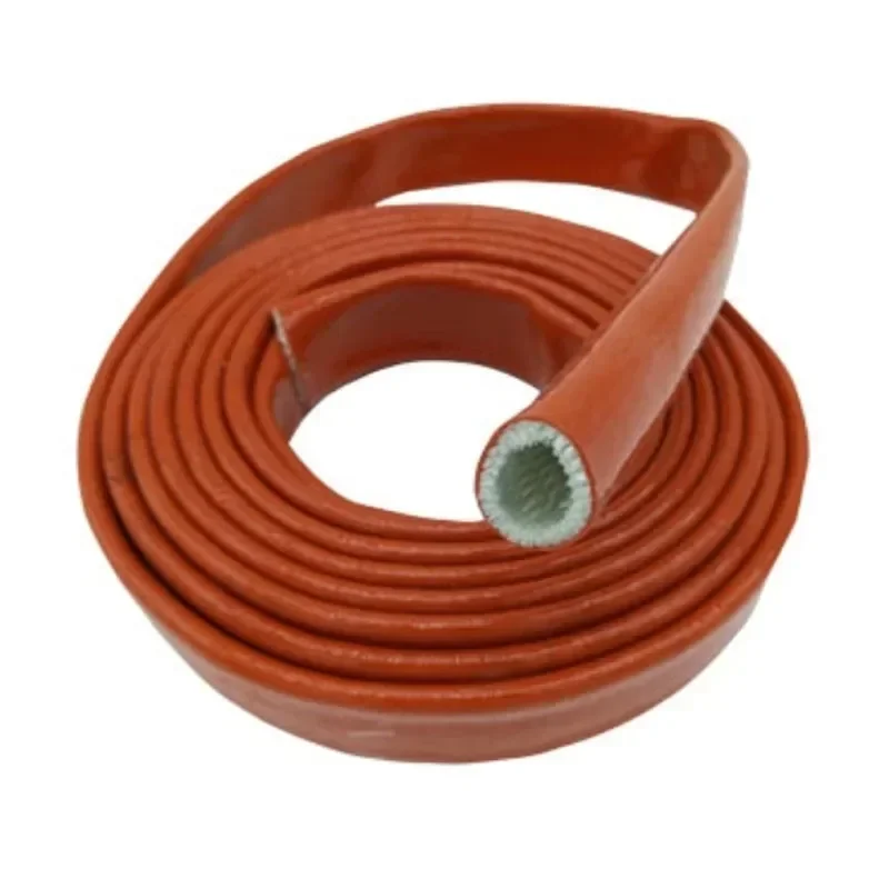 Силиконовая трубка из стекловолокна с покрытием из стекловолокна, плетеный рукав, высокотемпературная огнестойкая огнестойкая втулка