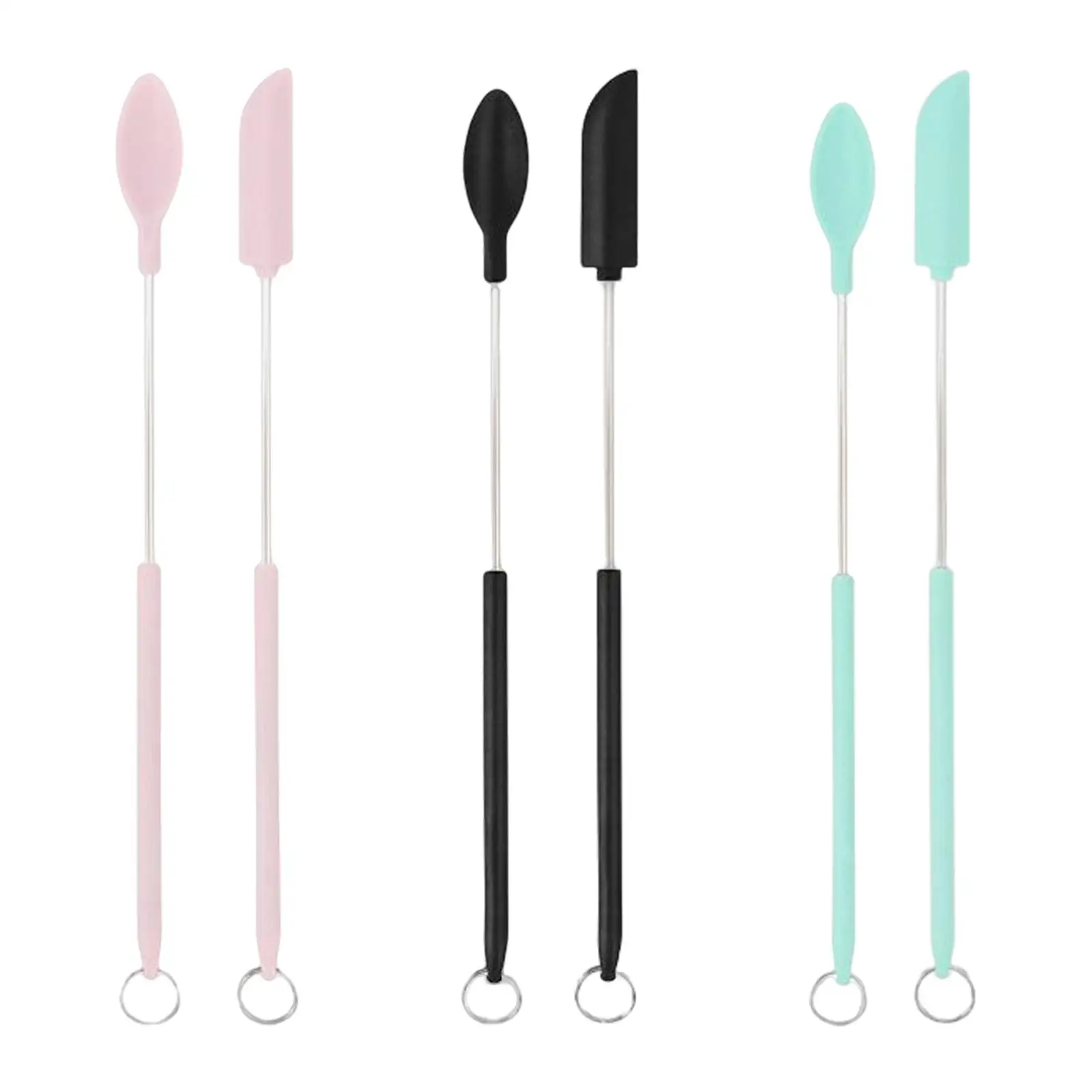 

2Pcs Telescopic Mini Silicone Spatula Small Scooper and Spoon Lotion Jar Scraper for Kitchen Bottle Jar and Beauty