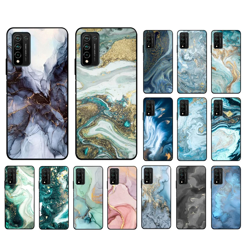 

Ink Dark Blue Marble Phone Case for Huawei Honor 50 10X Lite 20 7A 7C 8X 9X Pro 9A 8A 8S 9S 10i 20S 20lite 7X 10 lite