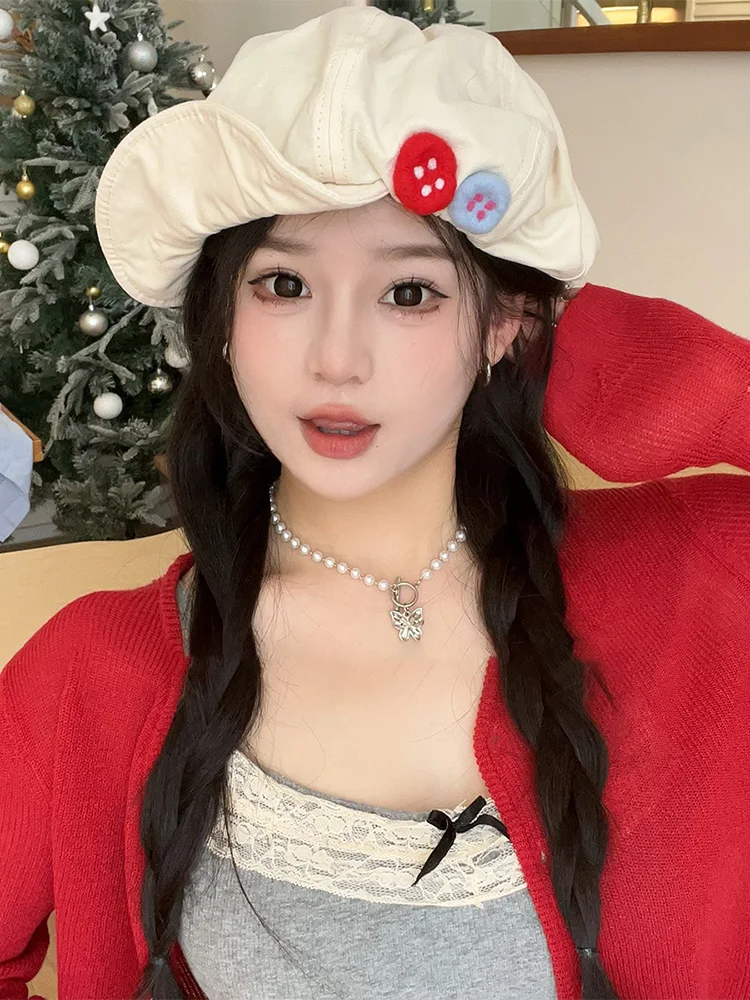 Японский модный хлопковый и льняной берет в стиле ретро женский 2024 новая кепка