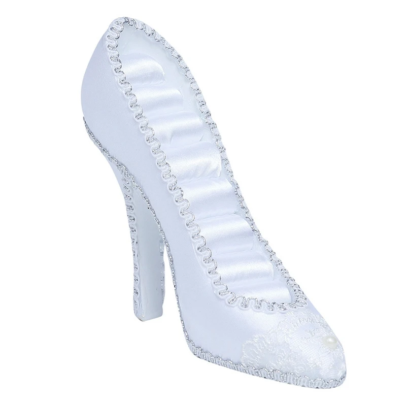 

F19D Display Stand For Bracelets,Earrings,Rings White High Heel Delicate Lace