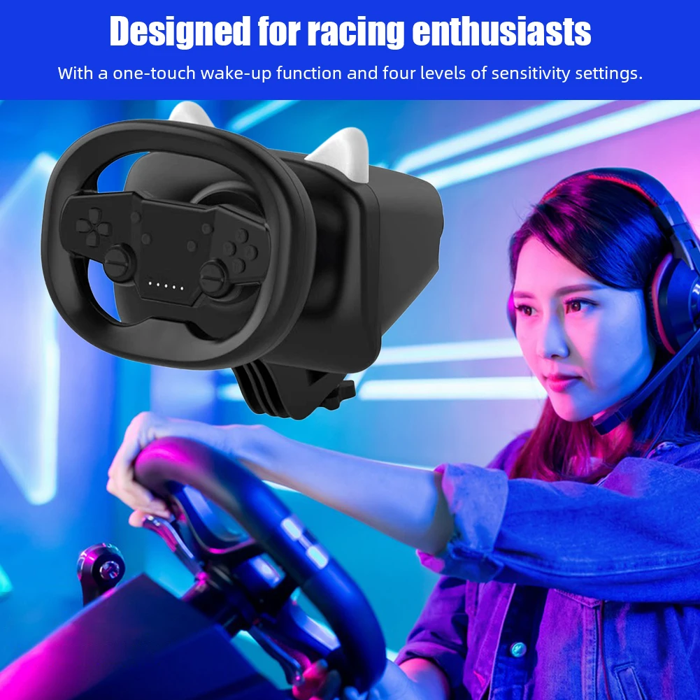 

PC Gaming Racing Wheel LED Lamp Game Steering Vibration Joysticks Bluetooth-compatible for iPhone Android PS3 PS4 Windows