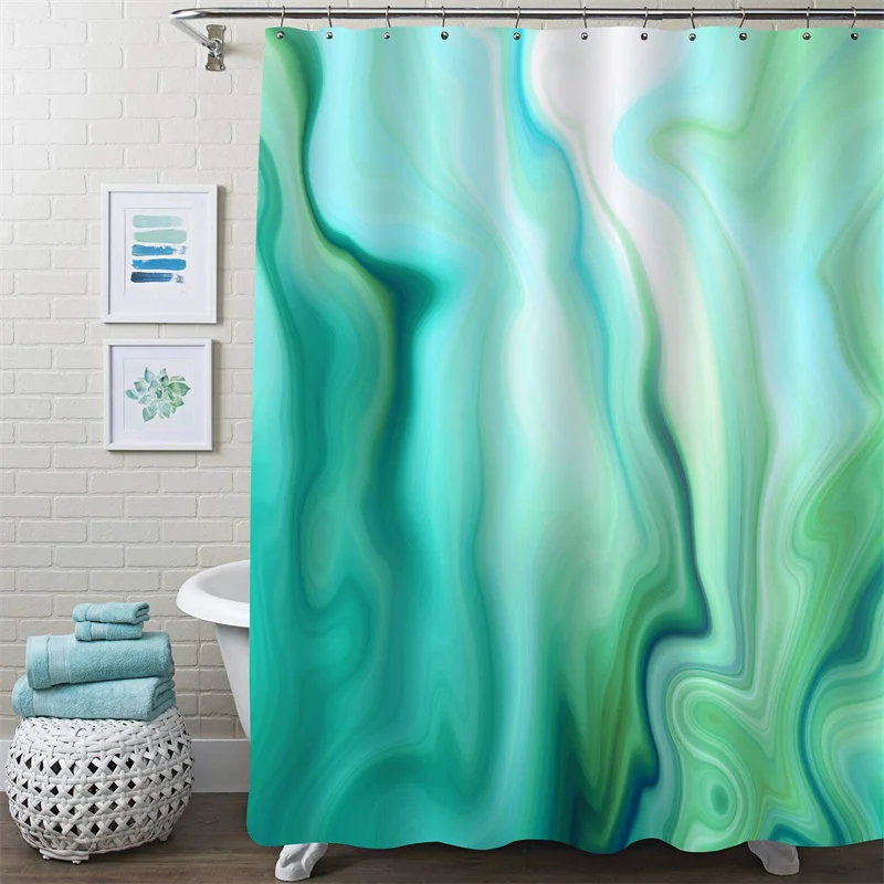 

Modern Blue Marble Shower Curtain Liner Abstract Pattern Shower Curtain for Boy Girl Teen Bathroom Decor 3D Print Bath Curtain