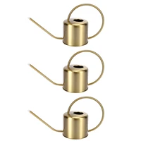 3X Watering Can Golden Garden Stainless Steel 1300Ml Small Water Bottle Easy To Use Handle Perfect For Watering Plants