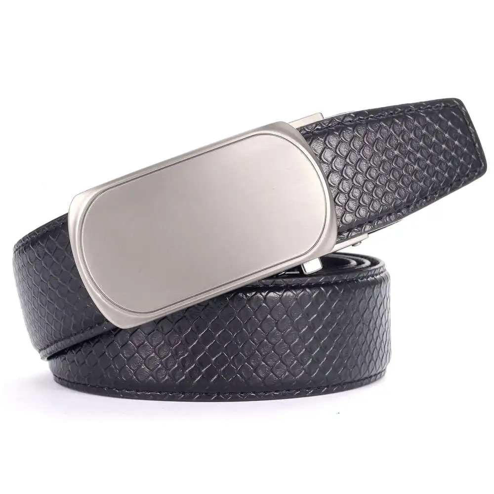 

Men Automatic Buckle Belt Fashion Men Belt Top Grain Leather Ratchet Belt Male Waistband width:3.5cm,length:110-125cm