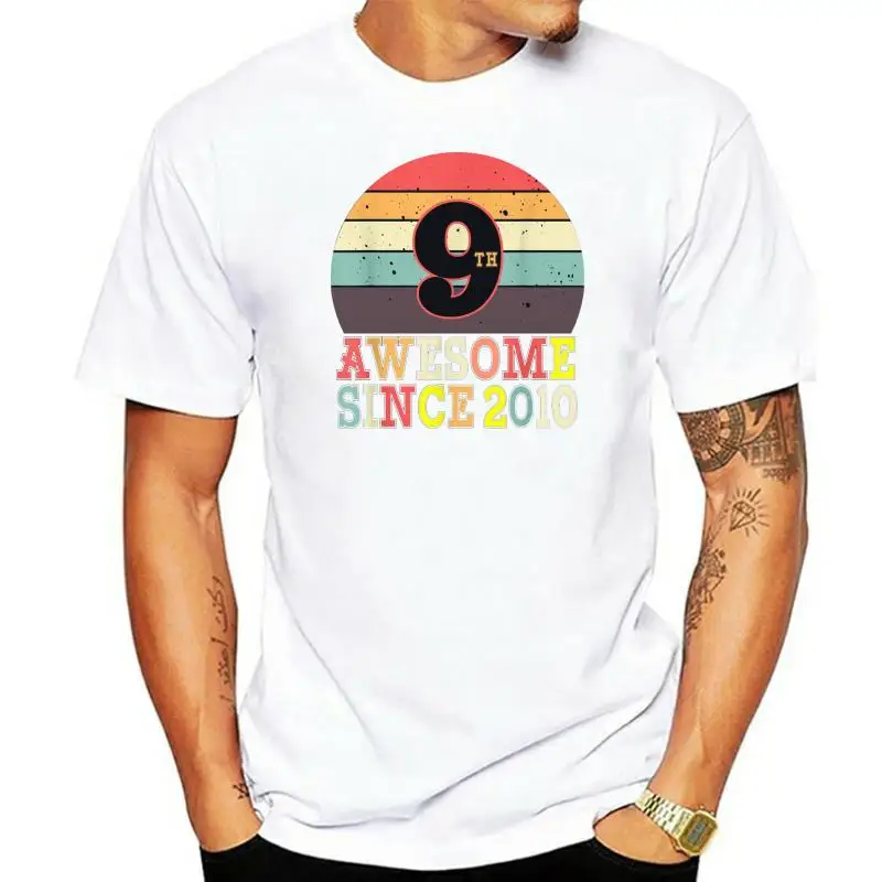 

9 Years Old 9th Birthday Vintage TShirt-Men's T-Shirt-Black