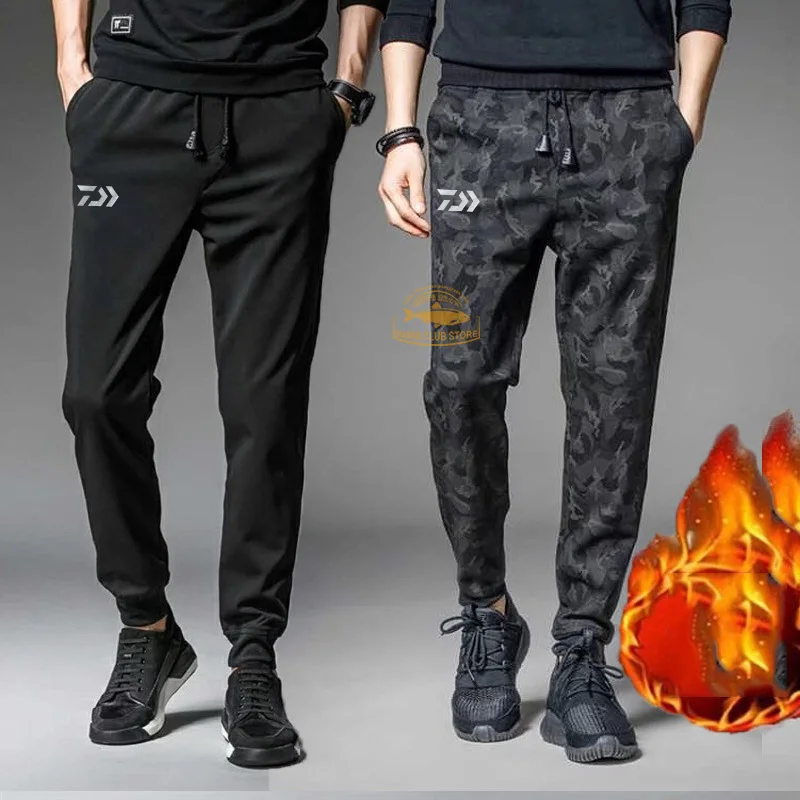 

Daiwa Winter Men Fishing Pants Outdoor Fleece Warm Fishing Clothes Cycling Pants Camouflage Thickened Men Fishing Pants