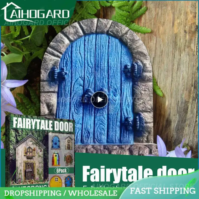 

Fairy Door Vintage Trees Garden Decoration Door Elf Door Embellishments Garden Tree Sculpture Statues Decor Door Mini Diy
