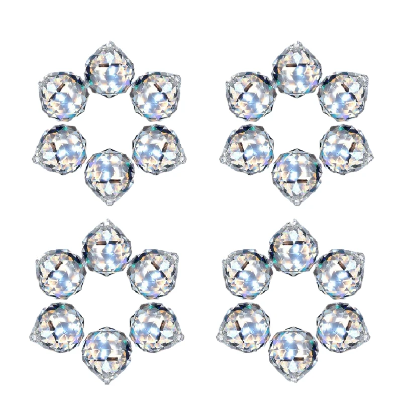 

24 Pcs Crystal Balls Prism Suncatcher Rainbow Pendants Maker Hanging Crystals Prisms For Window Home Office Garden Decoration 20