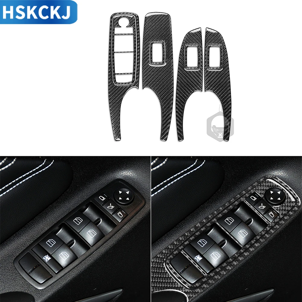 

8 пакетов, Набор декоративных наклеек на дверь автомобиля, из углеродного волокна, для модификации интерьера, для класса M W164 2005-2011