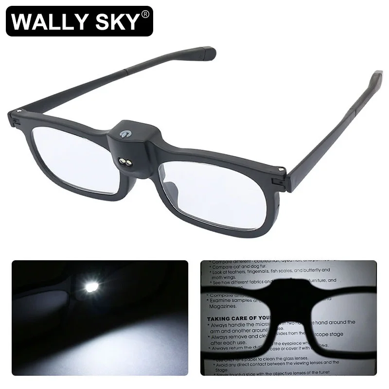 

1.8X/1.3X LED Magnifying Glasses Magnifier with Illumination Optical Resin Lenses ABS Frame 250 350D for Elderly People