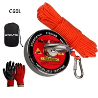 amazing mag 400lbs salvage magnet c60l large neodymium n52 magnets magnet 140kg strong fishing magnet with rope gloves bag