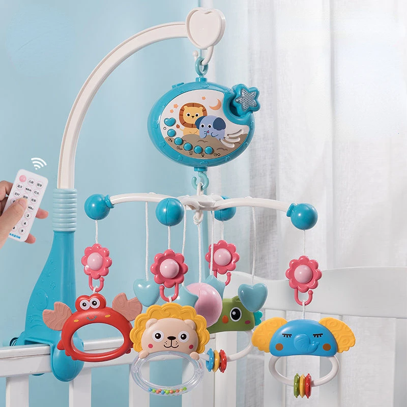 

Baby Crib Mobile Rattles Toys Remote Control Star Projection Timing Newborn Bed Bell Toddler Carousel Musical Toy 0-12M Gifts