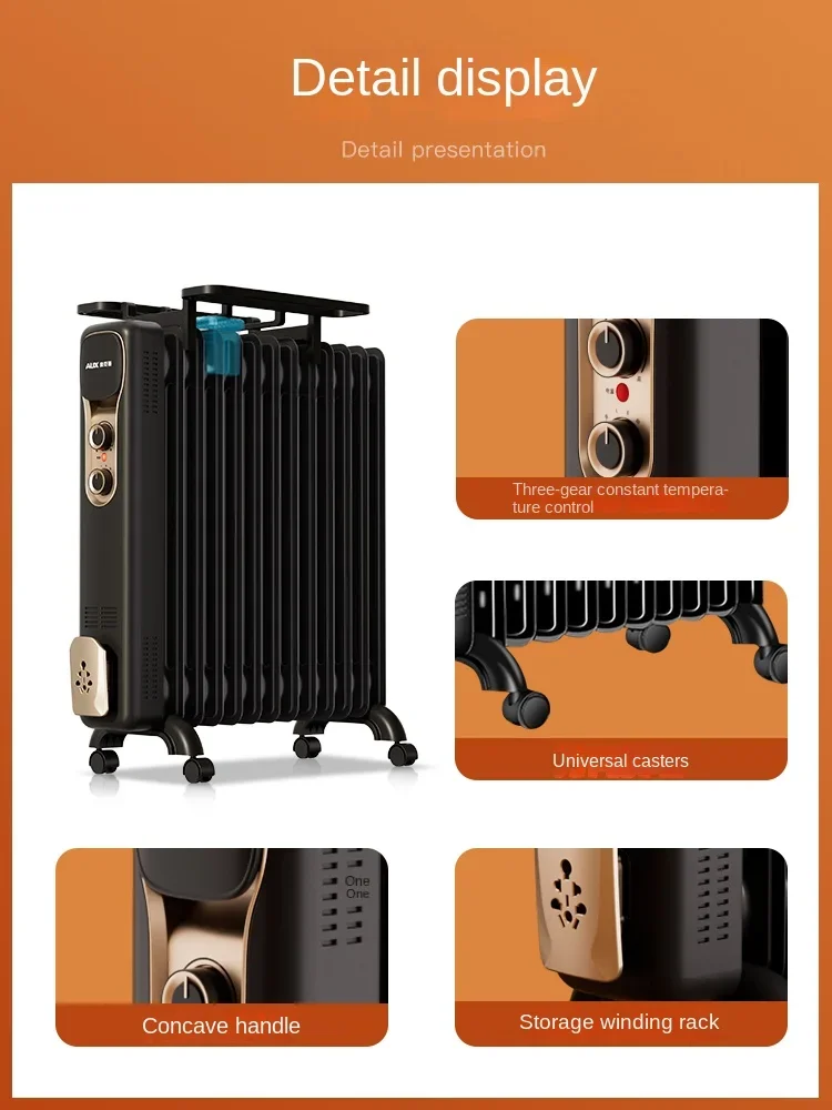 220V AUX Oil Tine Warmer Household Energy saving Electric Radiator Heating Tincture