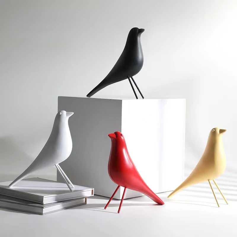

Wooden Bird Ornament Nordic Style Eames Bird Statue Desktop Decoration Crafts Birds Sculpture Living Room Decor Home Accessories