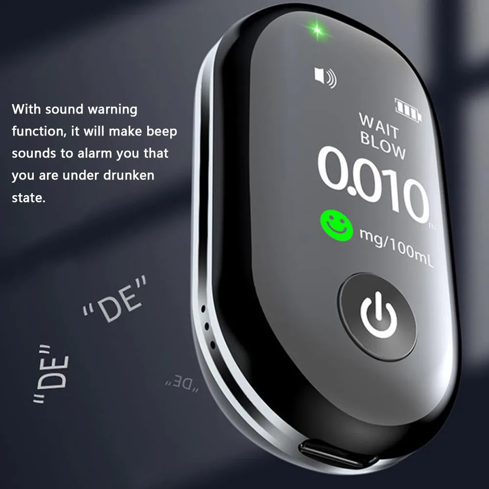 

Портативный детектор спиртов с TFT дисплеем, Высокочувствительный бесконтактный Тестер дыхания с быстрым реагированием