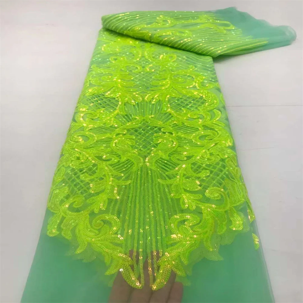 Ярды роскошная африканская кружевная ткань с блестками для жениха 2024