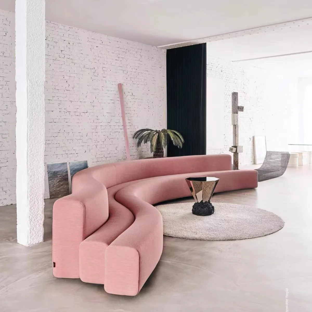 

Дизайнерский изогнутый коралловый диван, приемник, вилла, диван, очень длинные диваны на заказ