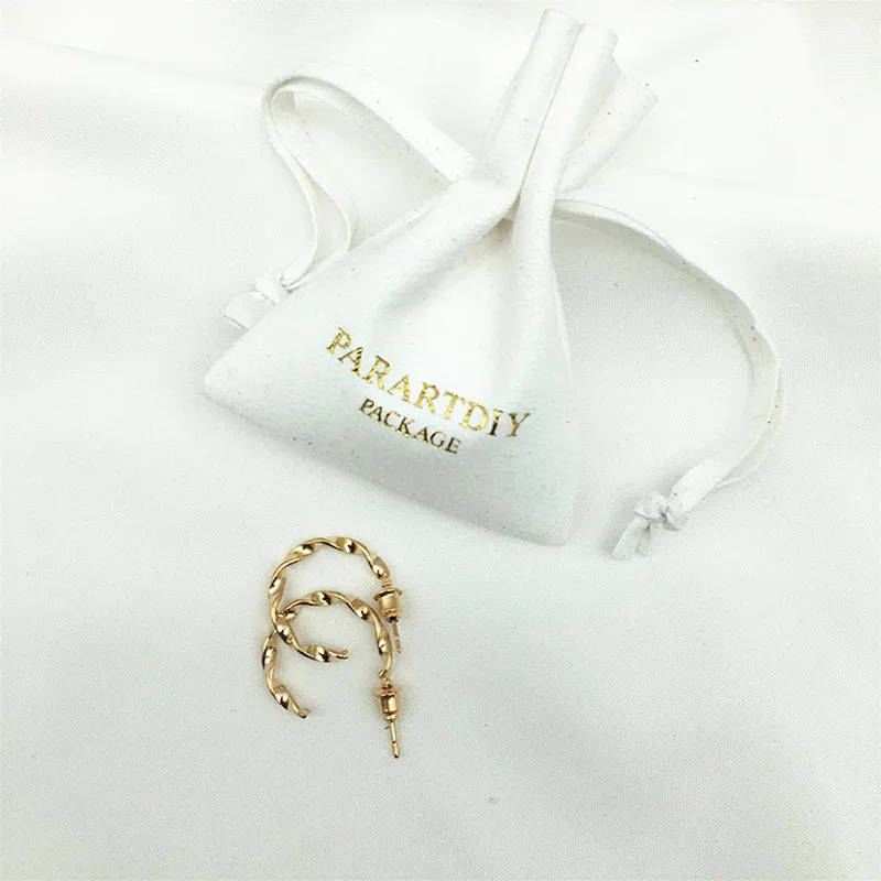 50PCS Drawstring Jewelry Packaging Pouch Custom Logo Print Wedding Favor Bags Brooch Ring Earrings Watch Packaging Bags