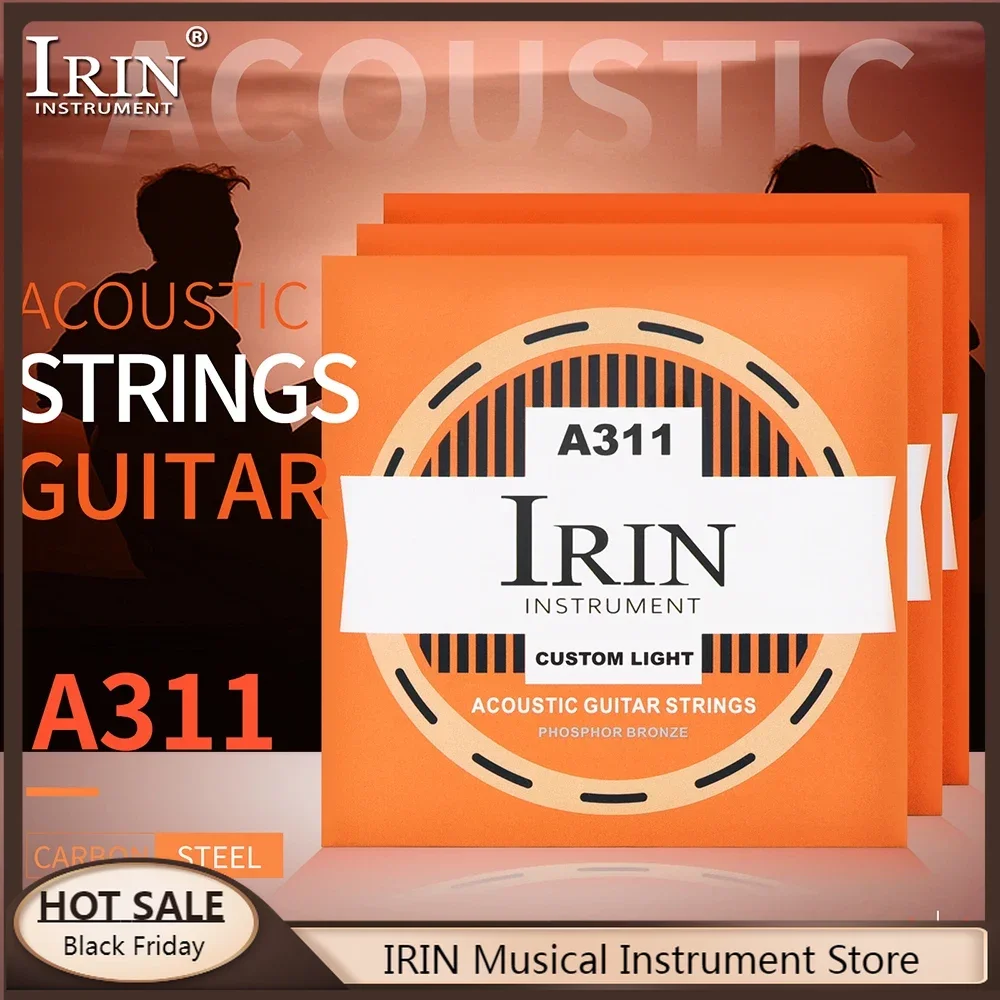 

IRIN A311 Acoustic Guitar Strings High Carbon Steel Hexagonal Core Brass Precision Wrap Folk Guitar Parts & Accessories