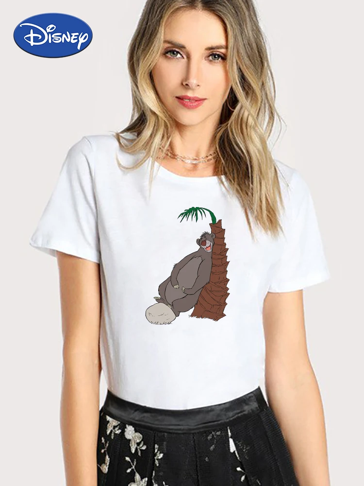 The Jungle Book Baloo Funny T Shirts Women Disney Fashion European Gothic Top Short Sleeve Ropa Tumblr Mujer Grunge Aesthetic |