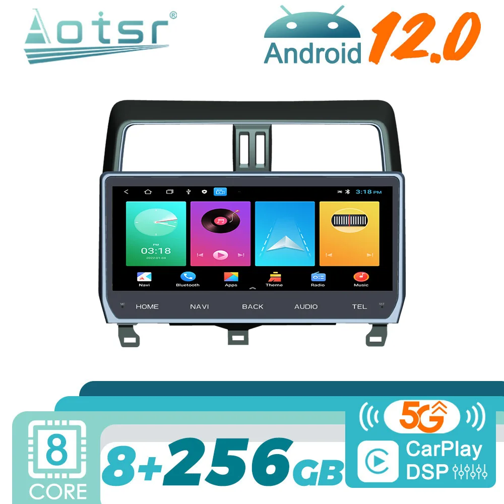 

For Toyota Land Cruiser Prado 150 2018 - 2022 Android Car Radio 2Din Autoradio Stereo Multimedia Video Player GPS Navigation