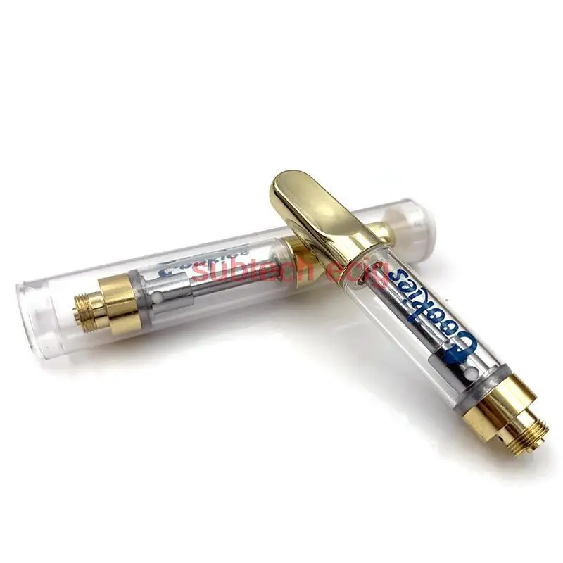 

50pcs Cookies Atomizer Vape Cartridges 0.8ml 1ml Ceramic Glass Thick Oil Pen Wax Vaporizer Carts Atomizer E Cigarettes Pens