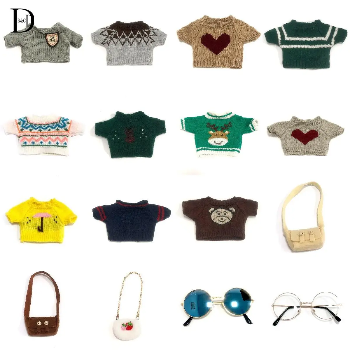 

Duck Clothes bag glasses Accessories For 30cm LaLafanfan Cafe Duck Dog Plush Doll Clothes