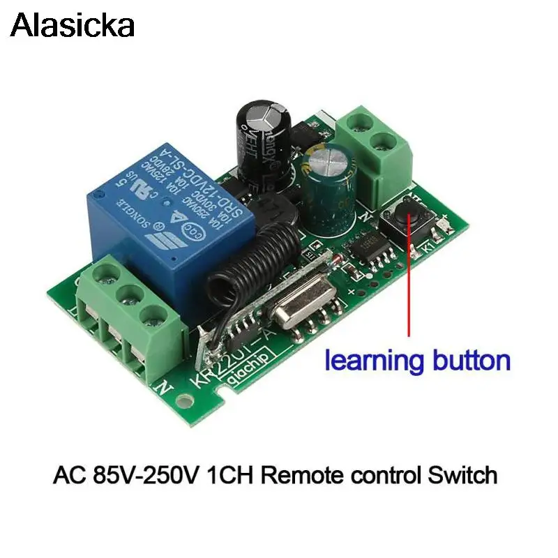 Универсальный беспроводной пульт дистанционного управления, 433 МГц, 250 В переменного тока, 110 В, 220 В, 1 канал, релейный модуль, приемник для мотора ворот гаража