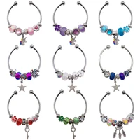 european original high quality crystal star charm bracelet colorful bead unicorn pendant bracelet for women fashion jewelry gift