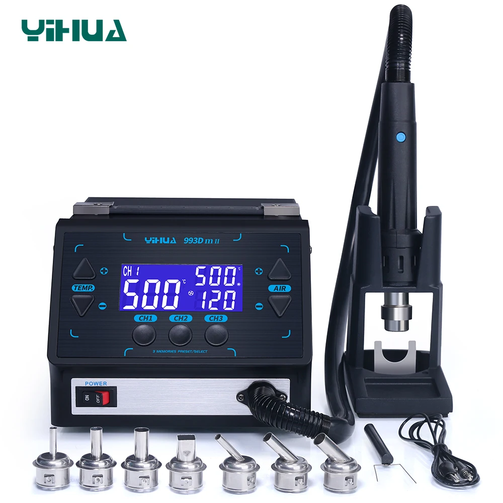 

Паяльная станция YIHUA 993DM-II с цифровым дисплеем, 1000 Вт