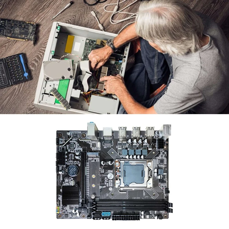 NEW-X79 набор материнской платы + E5 2420 CPU 4G DDR3 RAM SATA кабель RJ45 сетевой LGA1356 слот M.2 NVME