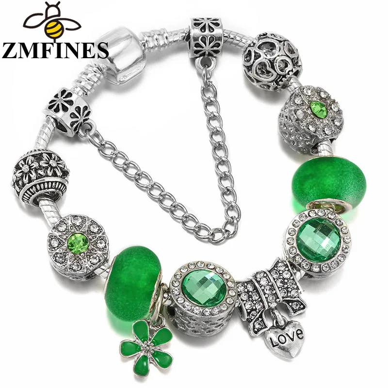

Romantic DIY Charm Bracelet For Women With Crystal LOVE Charms Beads Pendants High-Quality Jewelry Dropshipping