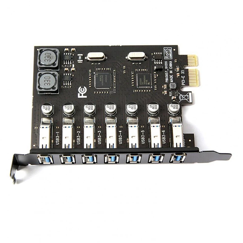 

USB 3,0 PCI Express адаптер PCI-E на 7 портов USB 3 Расширенный адаптер карта Pcie PCI-E X1 контроллер конвертер для настольного компьютера