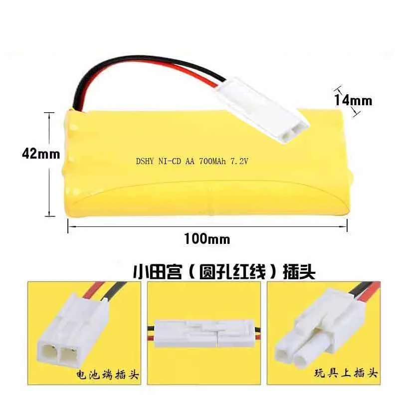 

7.2v 700mah AA NI-CD Battery For RC car boat Tank electric toys Remote Control Toys 7.2 v Rechargeable Battery