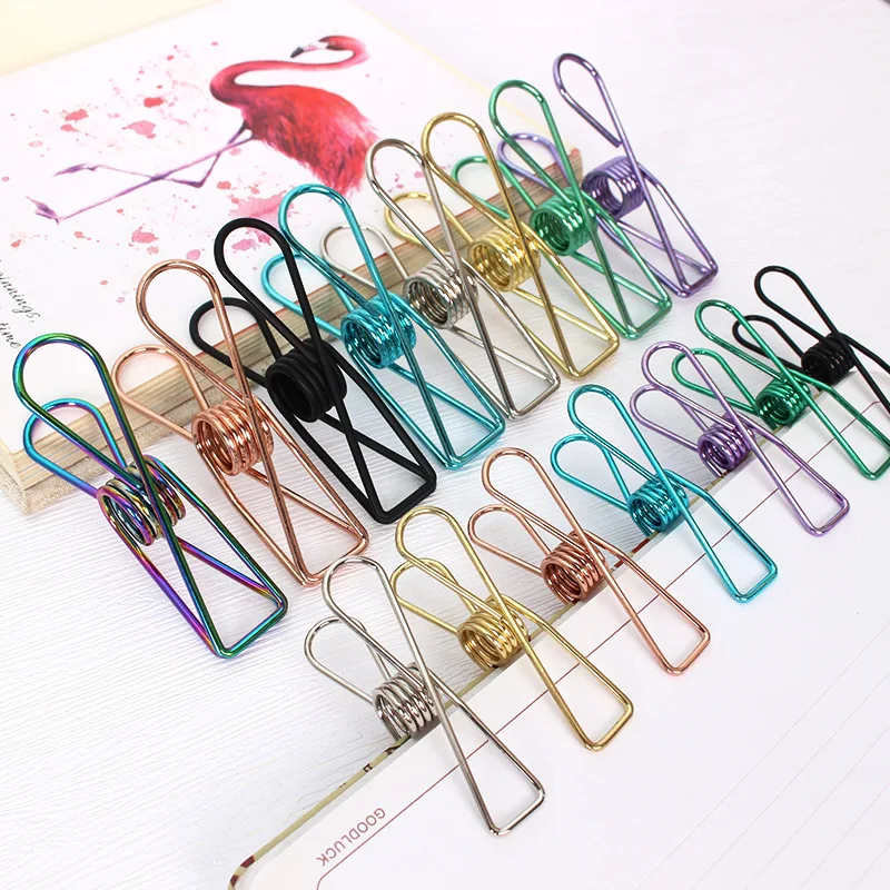 

10pcs Photo Originality Christmas Office 32mm Memo Party Craft Metal Peg Stationery Clothespin Paper Clips Wedding Decoration