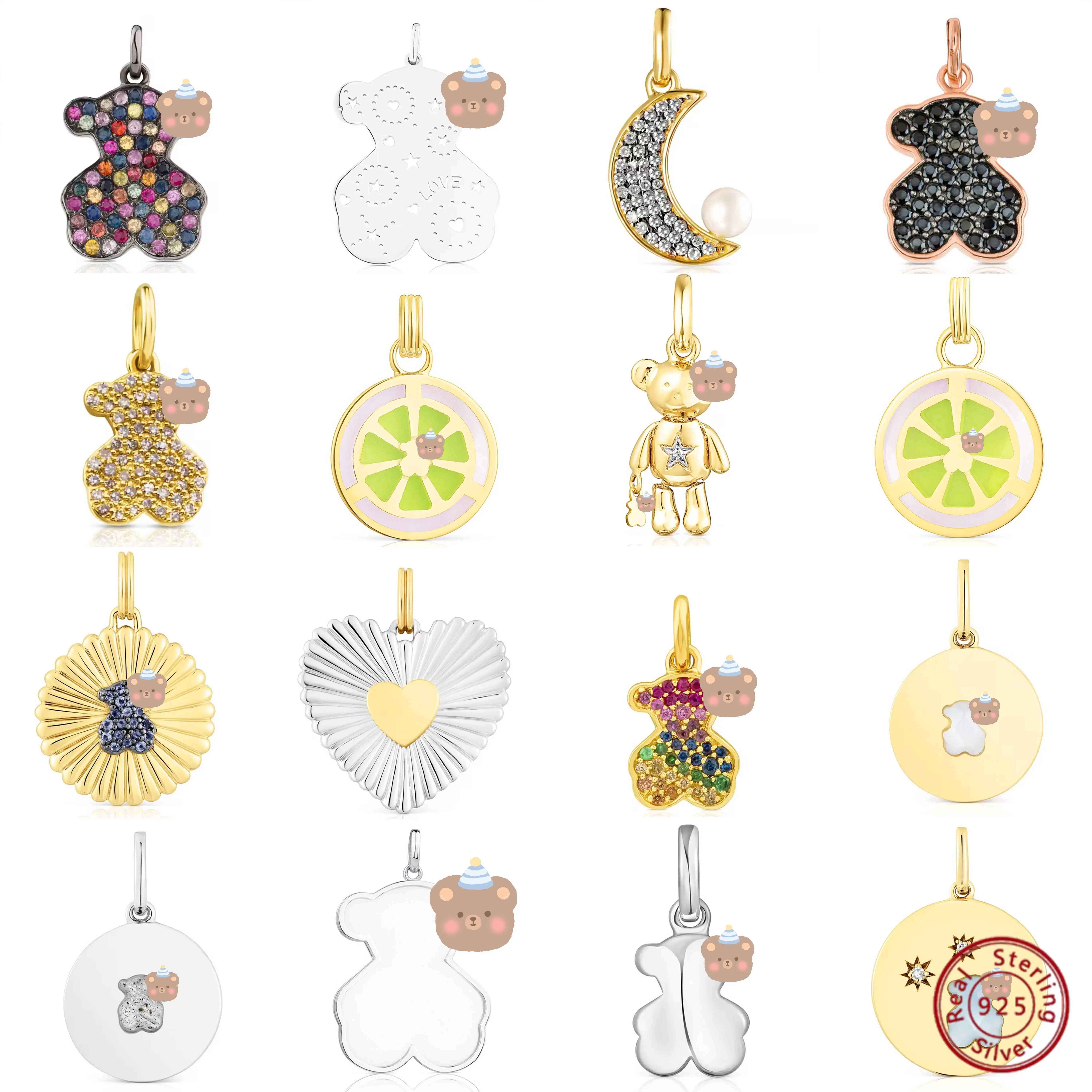 

S925 Стерлинговое Серебро 2023 Новое поступление кулон с испанским медведем с цирконием для женской годовщины