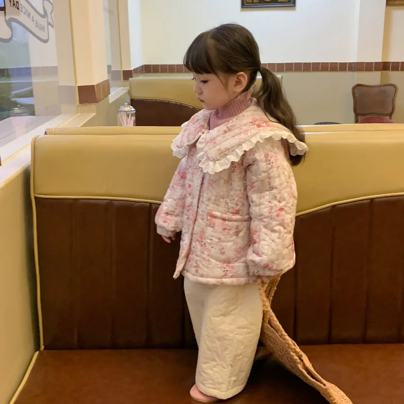 Зимнее пальто с хлопковой подкладкой для девочек от 1 до 6 лет детская верхняя